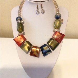 Colorful / Amber Acrylic & Crystal Set. Each Sell Separated. Each 15$